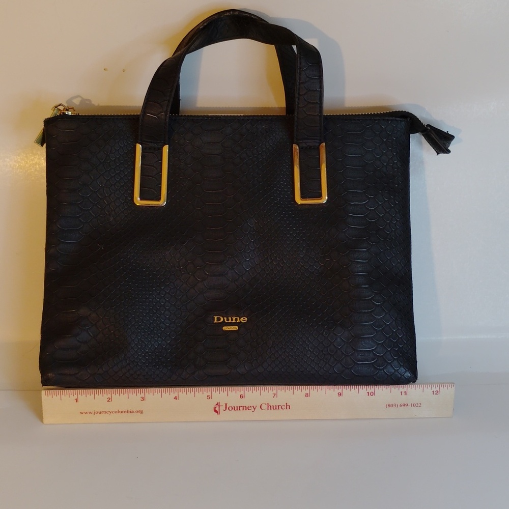 Dune London Black Satin Cosmetic Bag with Gold Accents - Picture 10 of 14